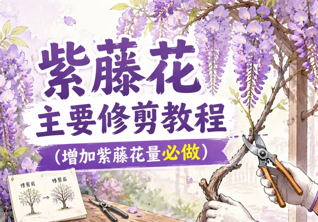 紫藤花主要修剪教程(增加紫藤花量必做)-贰捌植场
