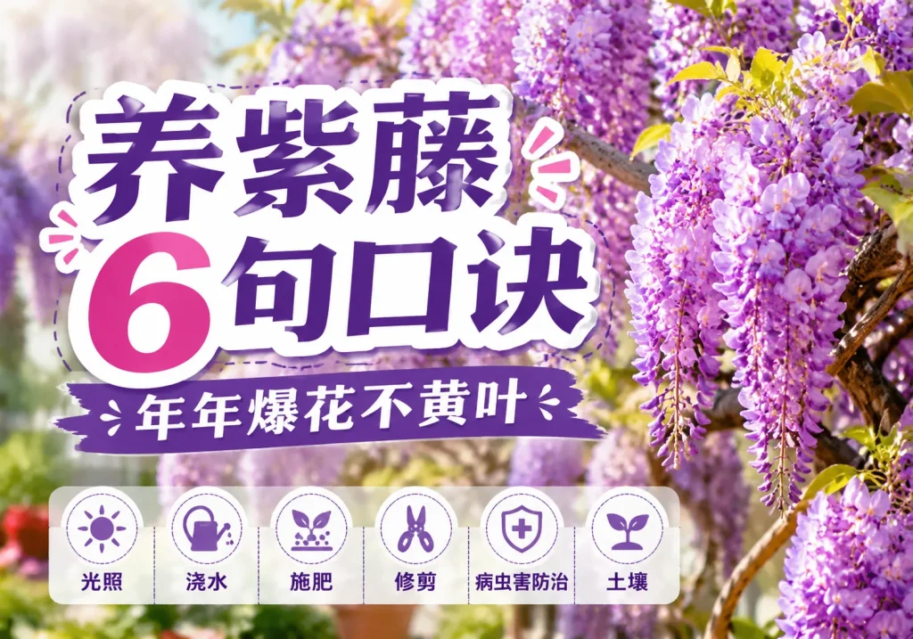 养紫藤6句口诀，年年爆花不黄叶-贰捌植场