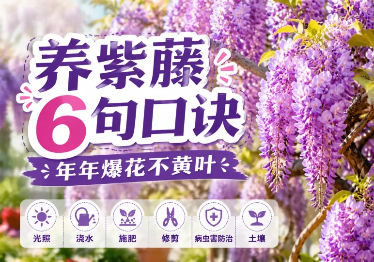 养紫藤6句口诀，年年爆花不黄叶-贰捌植场